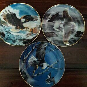 FRANKLIN MINT HEIRLOOM COLLECTOR PLATE ,FOREVER FREE EAGLE RONALD VAN RUYCKEVELT